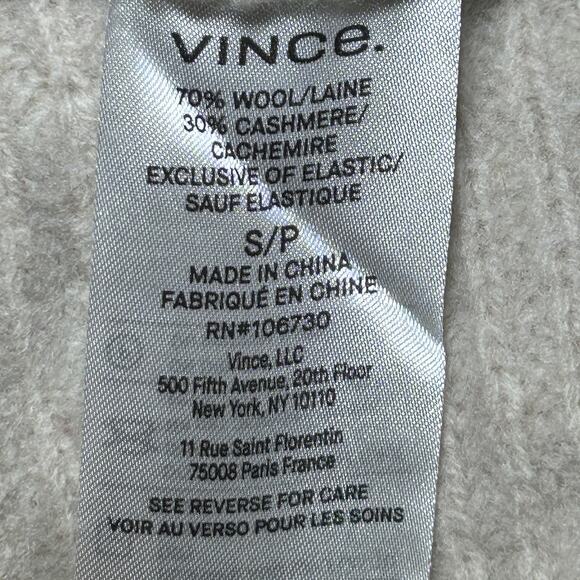 Vince Women's Cowl Neck Ribbed Pullover Sweater Size Small Cashmere Wool Tan - Picture 8 of 9